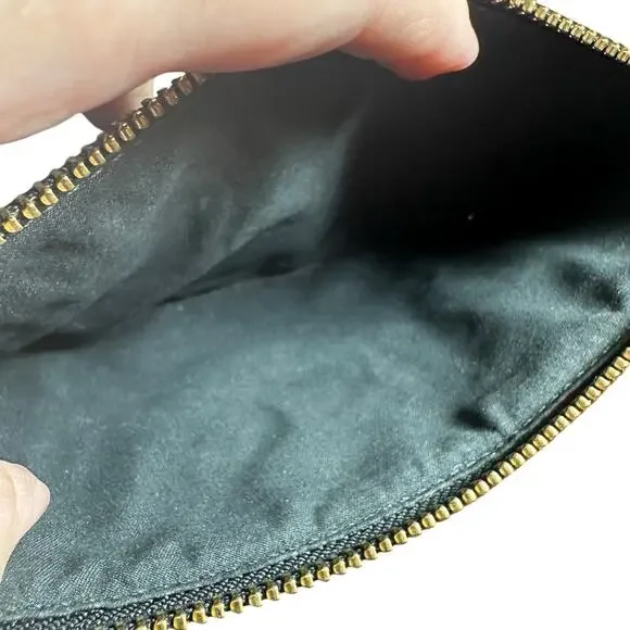 Dagne Dover Clutch Black Gold-Tone Hardware with Wrist Strap large wristlet - Picture 7 of 10